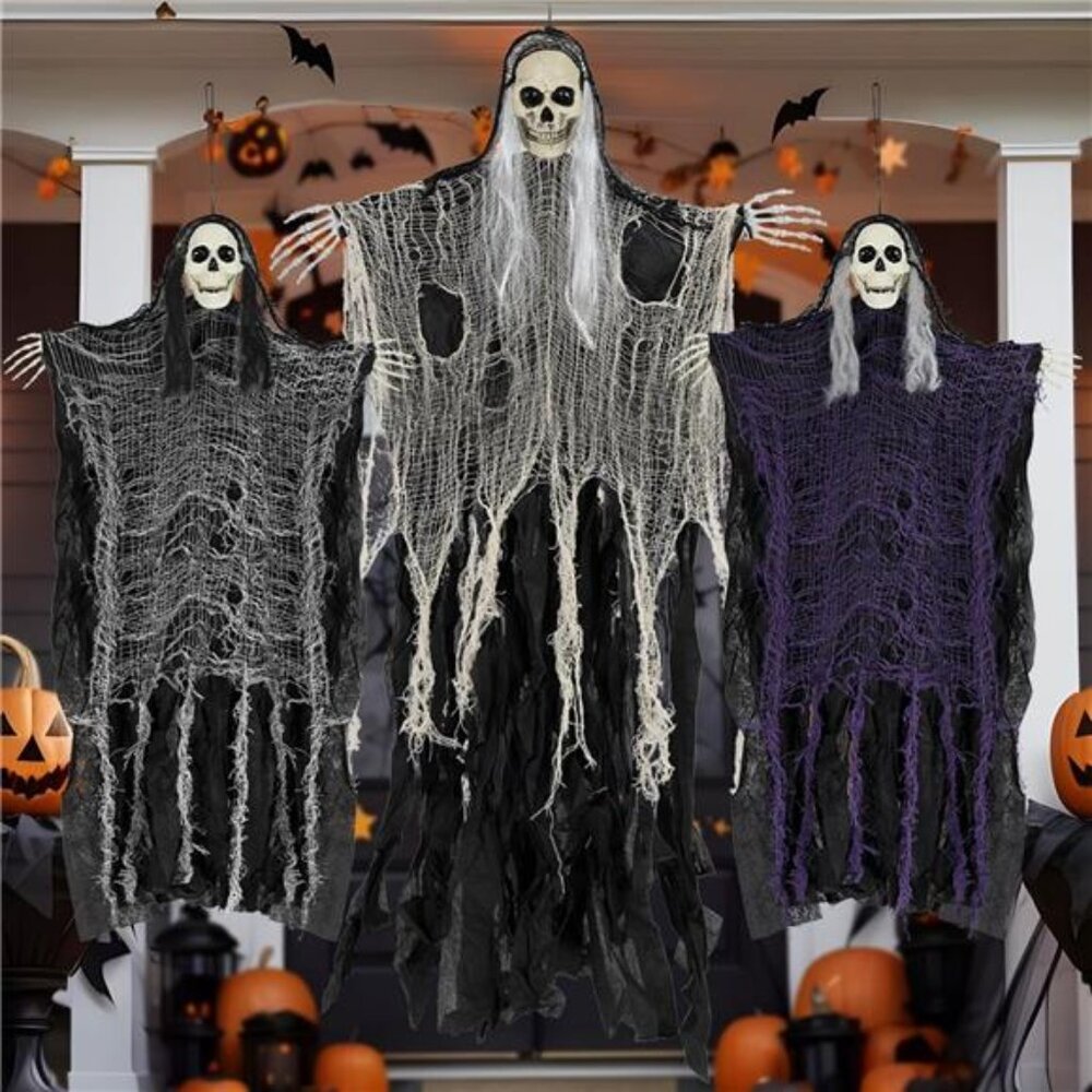 Halloween Decorations Outdoor/Indoor,Set of 3 Scary Hanging Ghosts,Halloween